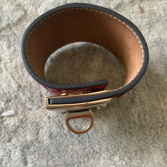 SERGIO ROSSI, Authentic red python cuff. - Picture 4 of 5